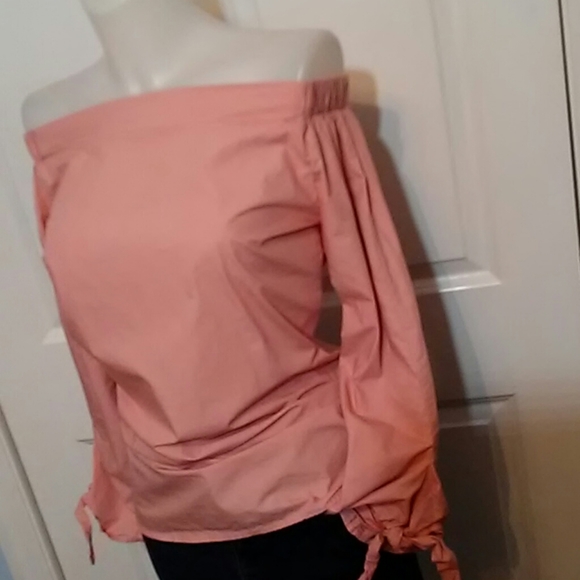 LOVE NOTES Off The Shoulder Pink Tunic Top - Picture 3 of 8